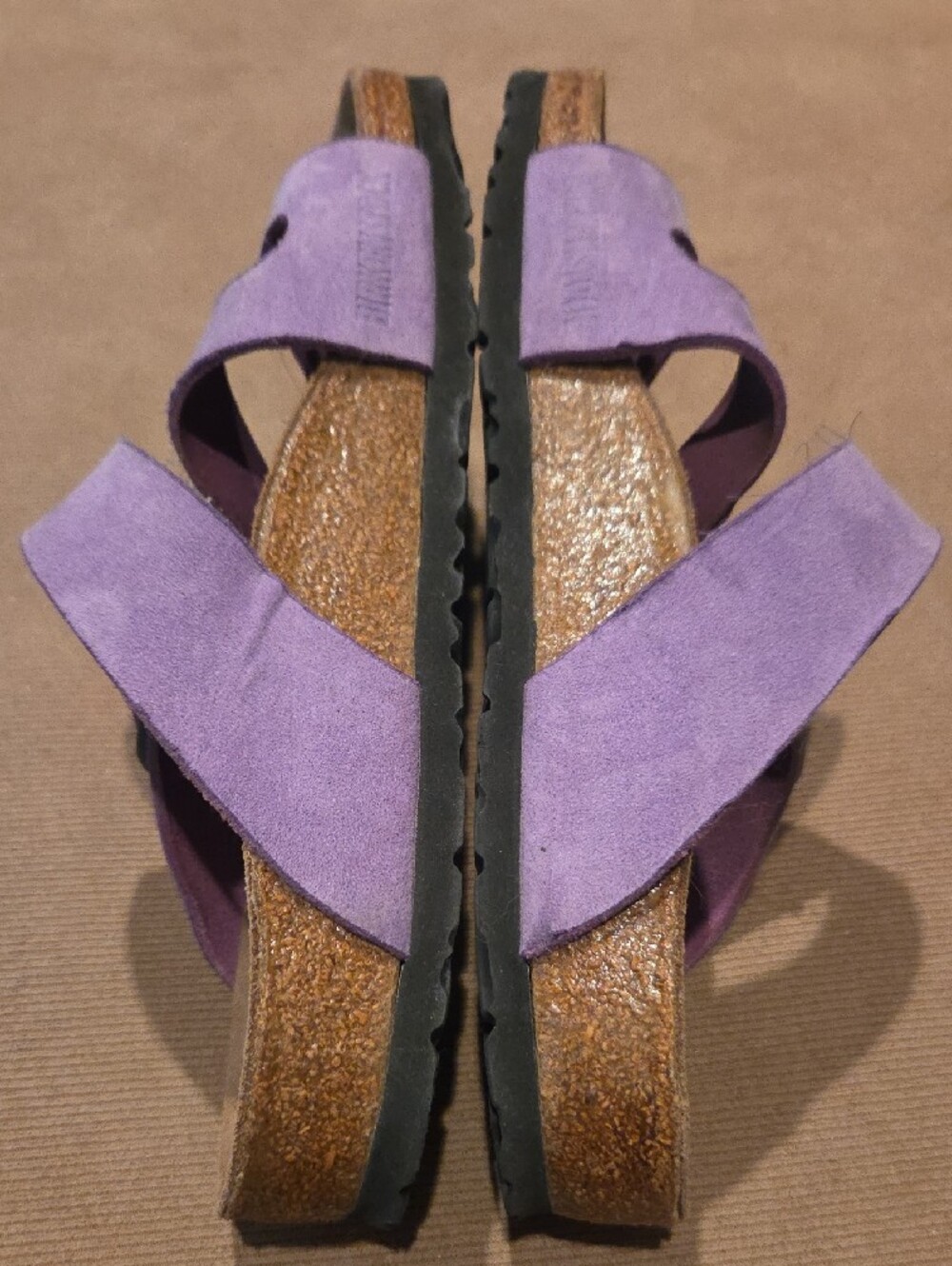 Size 39 Birkenstock Triple-Strap Purple Suede Sandals - Picture 5 of 12
